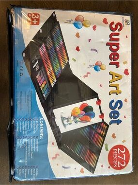 Super Art Set 272-Piece Kids Art Kit - Black - Unbranded